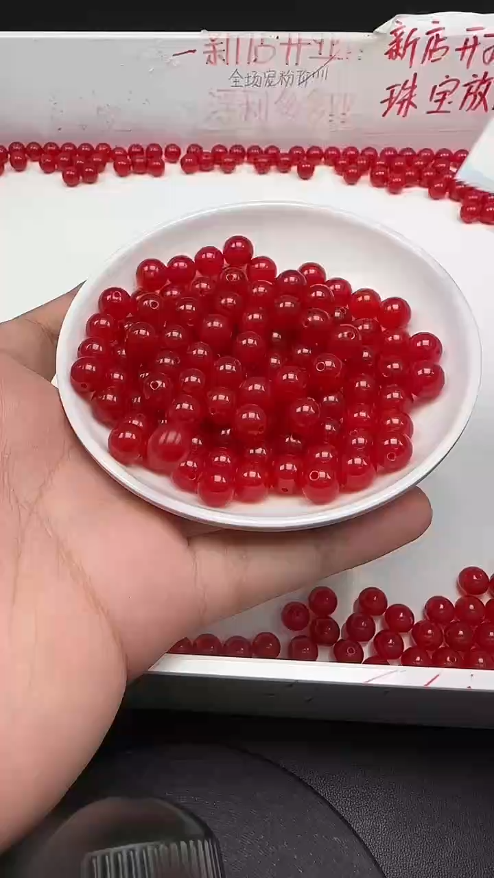 未镶嵌南红玛瑙珠宝半成品南红冰锦红N39卡10mm20颗