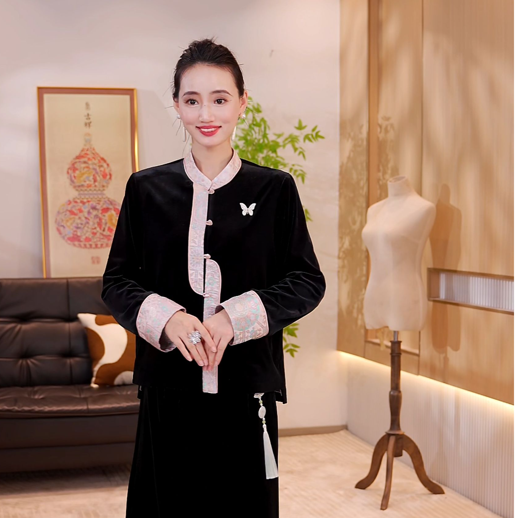 【SQ】早秋新款女士气质上衣休闲装丝绒外套JX0160