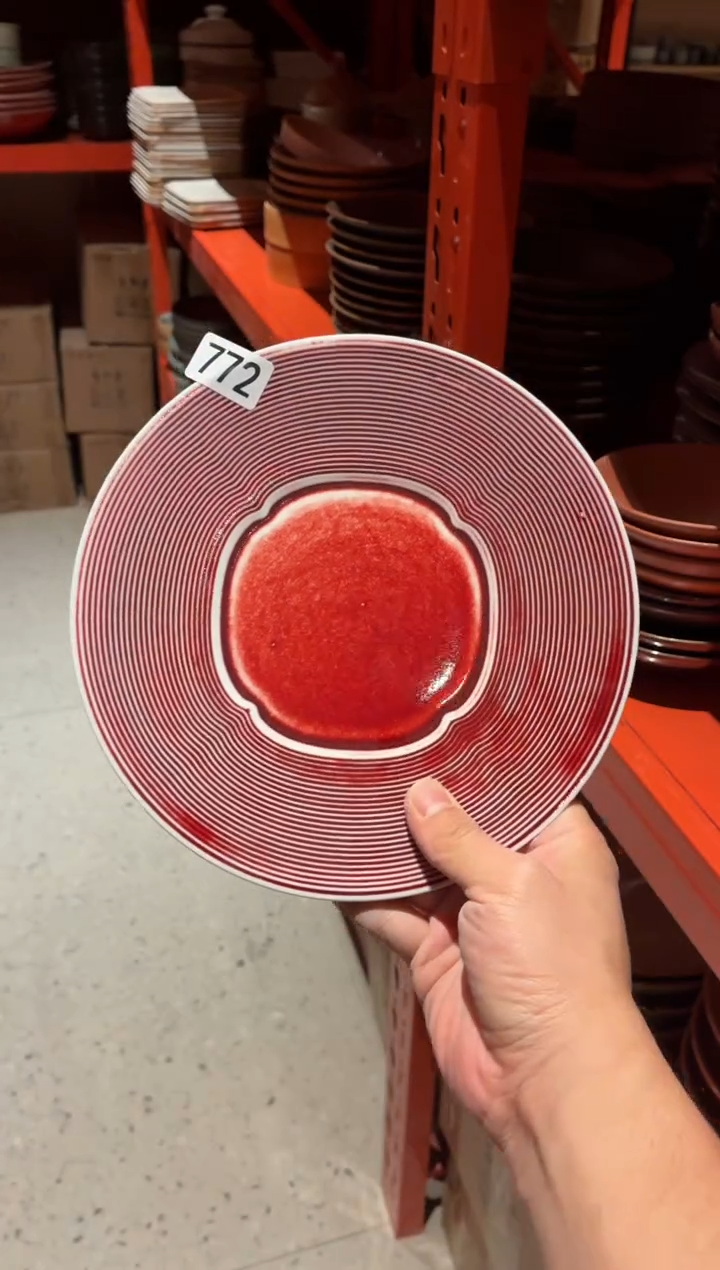 瓷片乱***夜772郎红手工平盘1个