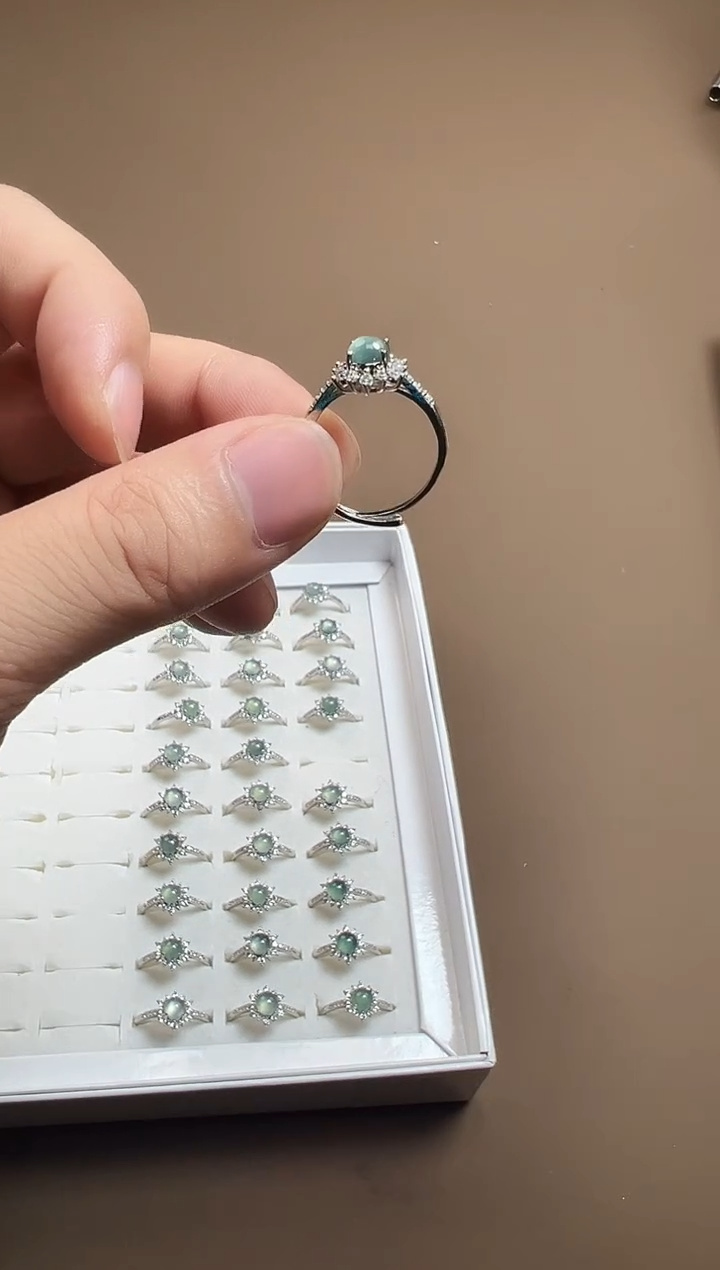 合金戒指翡翠yf035翡翠戒指多样性发其一