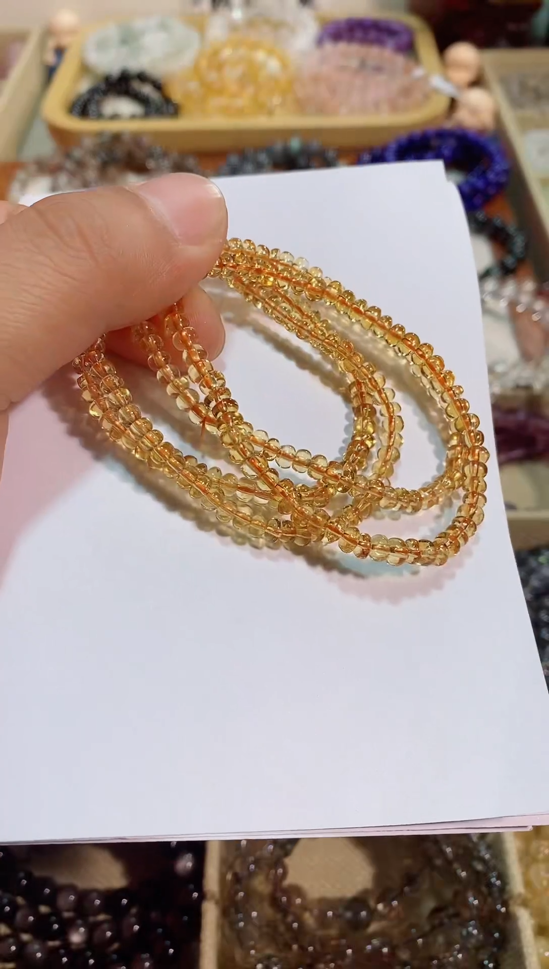 【闪购商品】黄晶手链未镶嵌净体算盘黄水晶4M+ (多样性发其一）