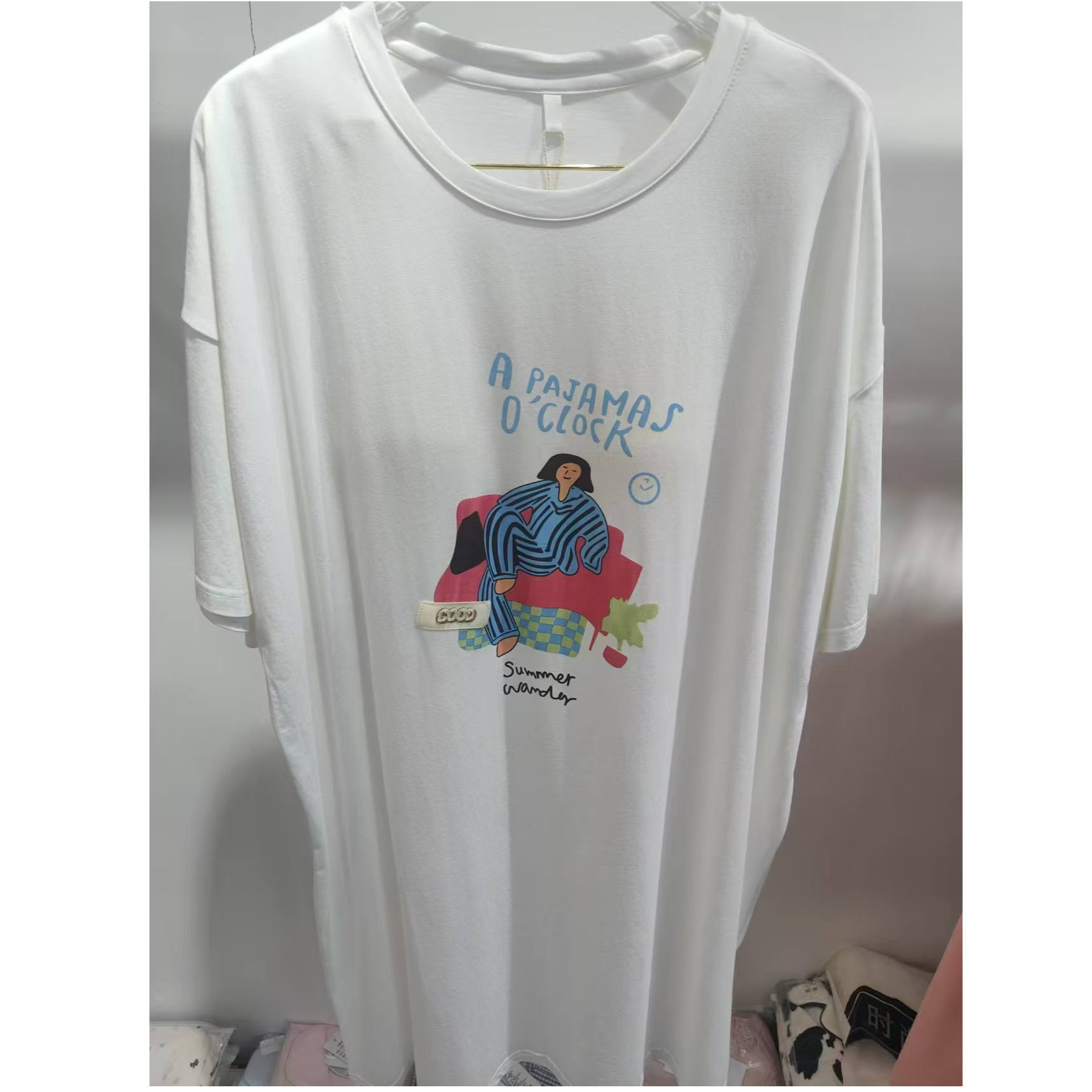 卡通字母宽松家居裙