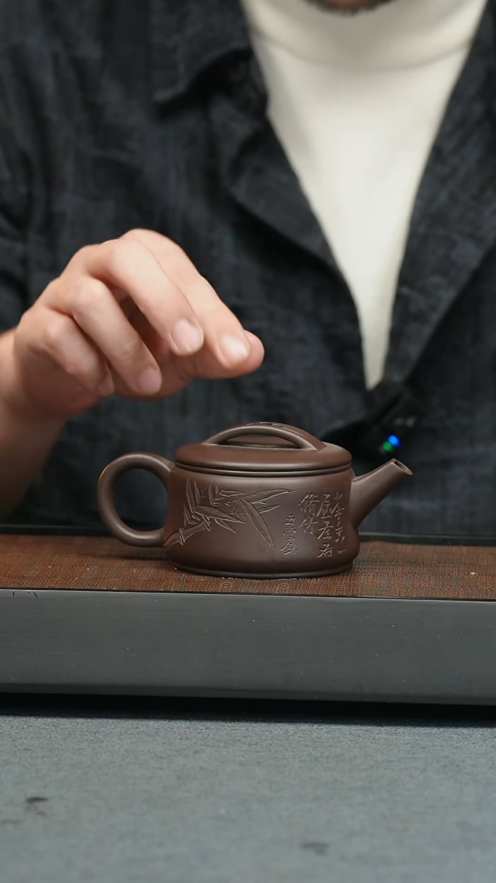 【闪购商品】紫砂茶壶五堂 虚瓦-刻