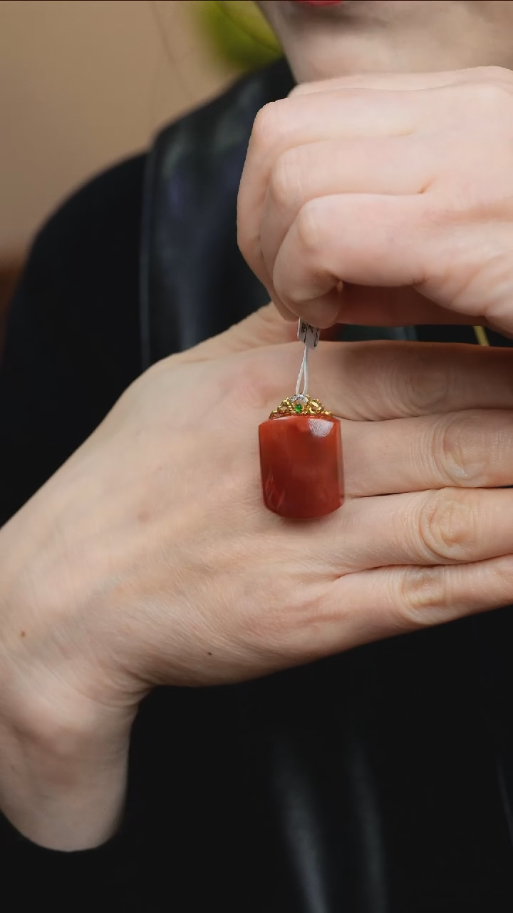 【闪购商品】南红玛瑙吊坠18K金镶嵌@D-576@