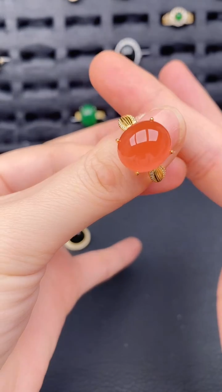 银S925镶嵌南红玛瑙戒指283