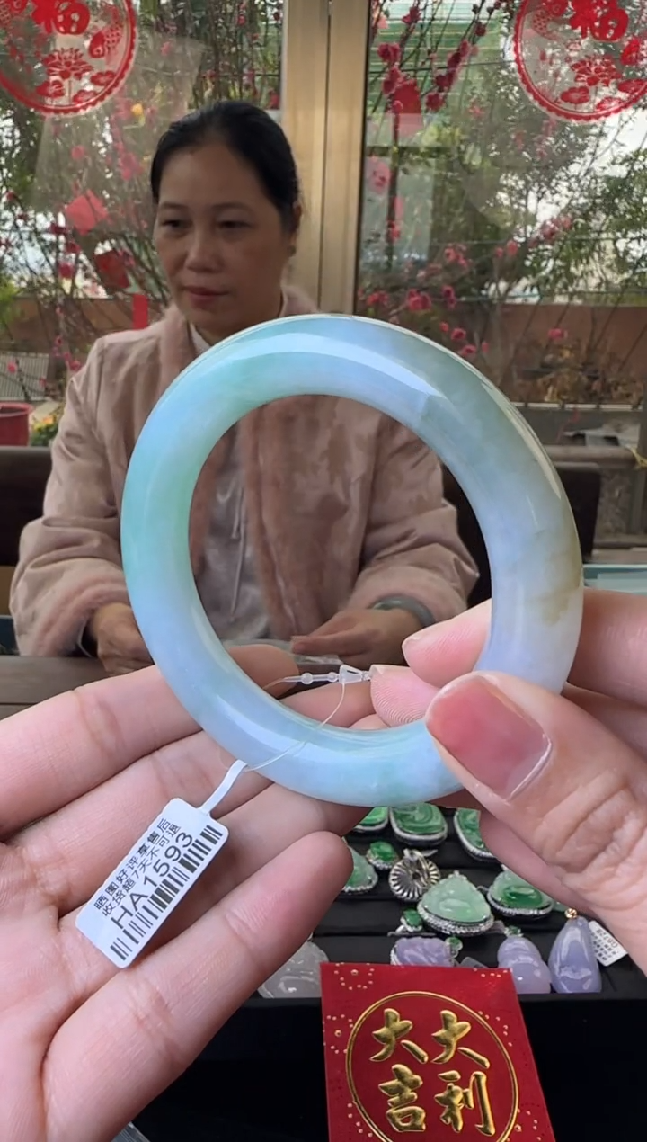 【闪购商品】翡翠手镯未镶嵌56圆条HA1593(100元运营费