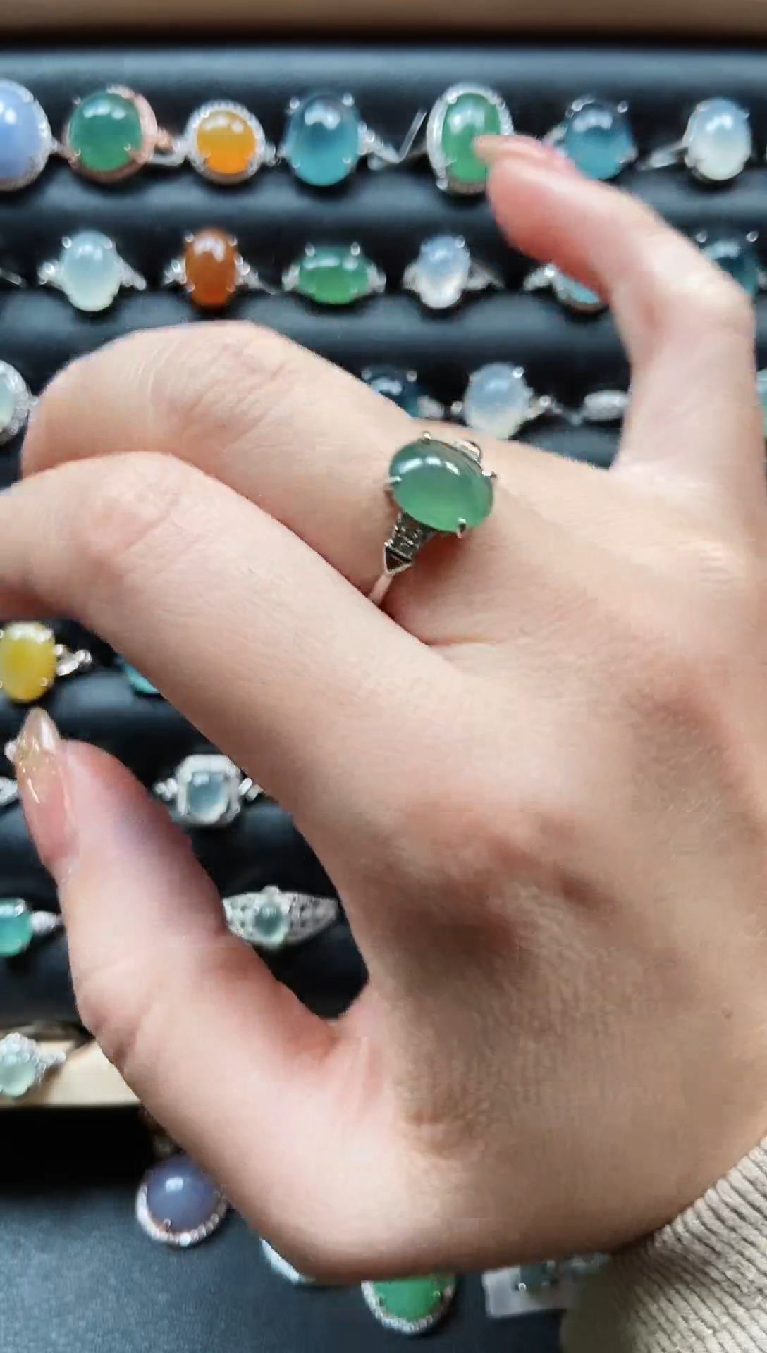 【闪购商品】翡翠戒指银S925镶嵌333333333