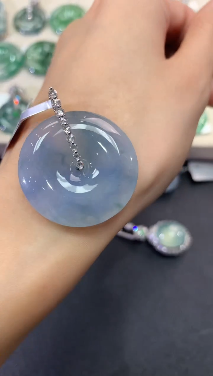 【闪购商品】翡翠吊坠(不含链)18K金镶嵌a47紫货有色差