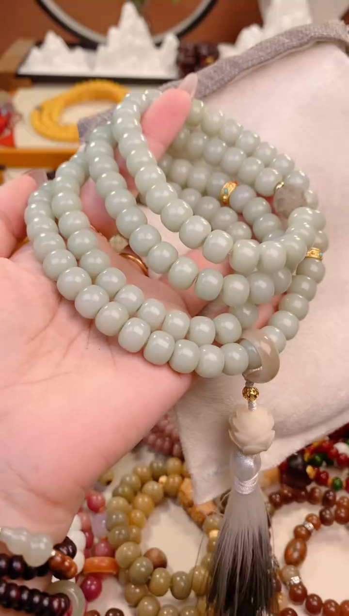 【闪购商品】菩提根/象牙果手串天青莲花108颗（新