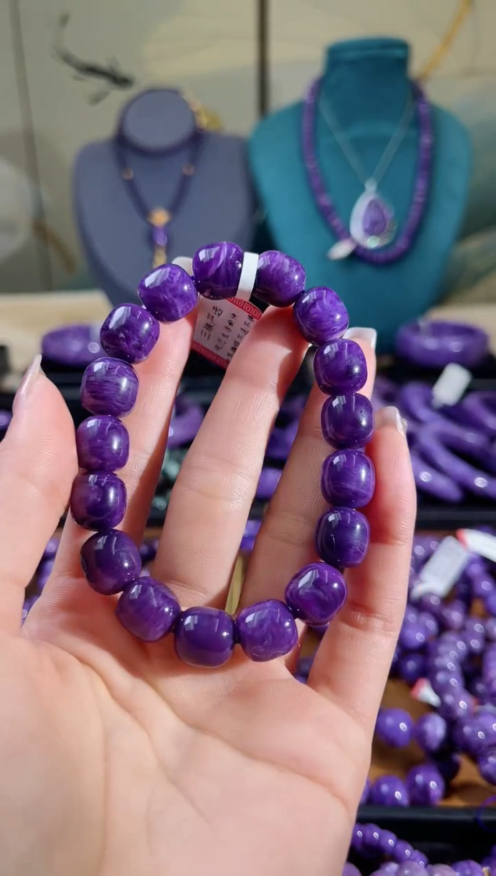 【闪购商品】查罗石（紫龙晶）手串未镶嵌老型11