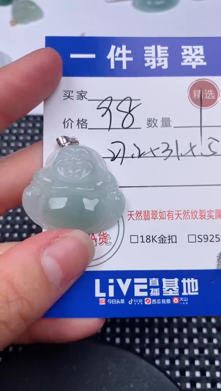 翡翠银S925镶嵌颈饰挂件