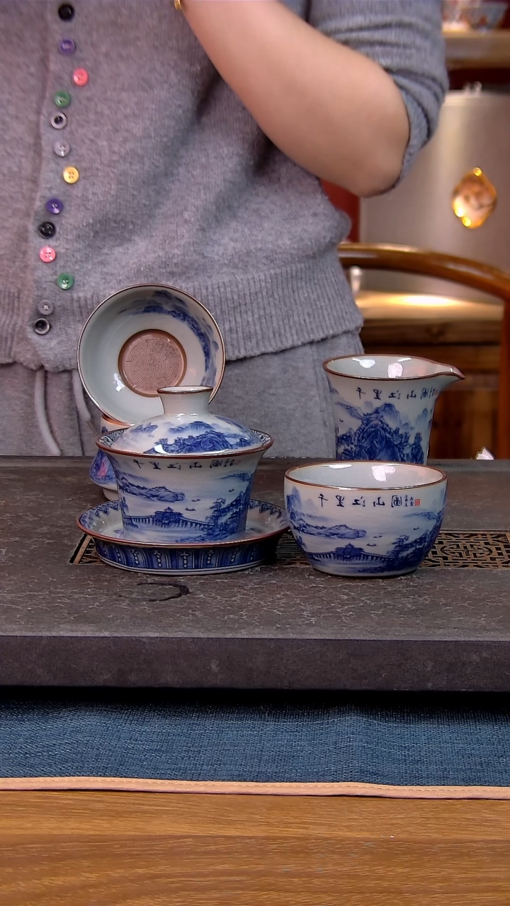 简装家用款4件套 老陶泥开片纹陶瓷茶具