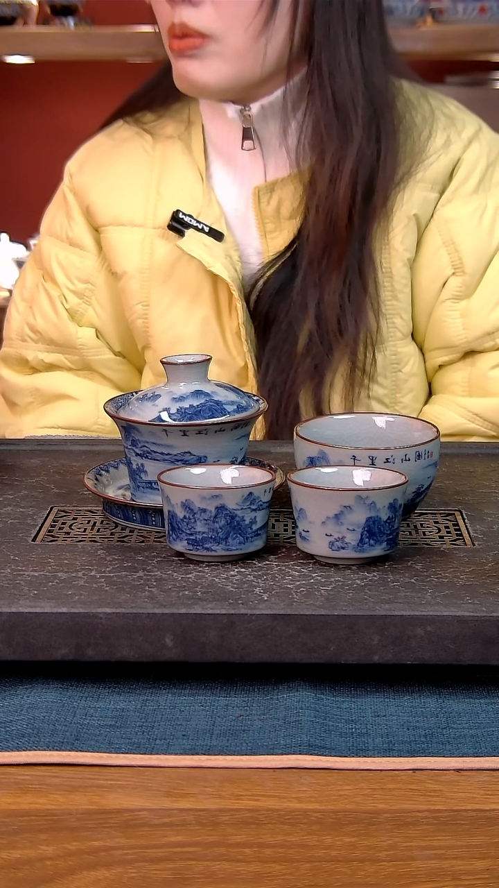 简装家用款4件套 老陶泥开片纹陶瓷茶具