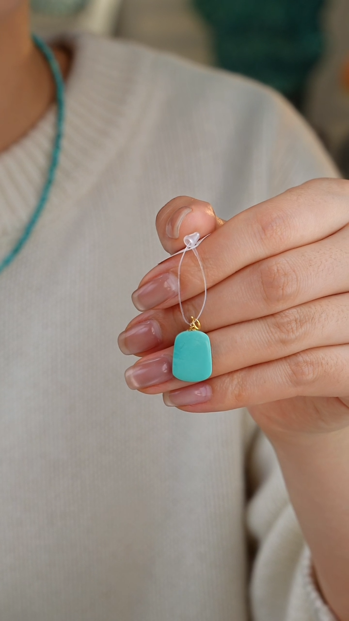 【闪购商品】绿松石吊坠(不含链)18K金镶嵌1