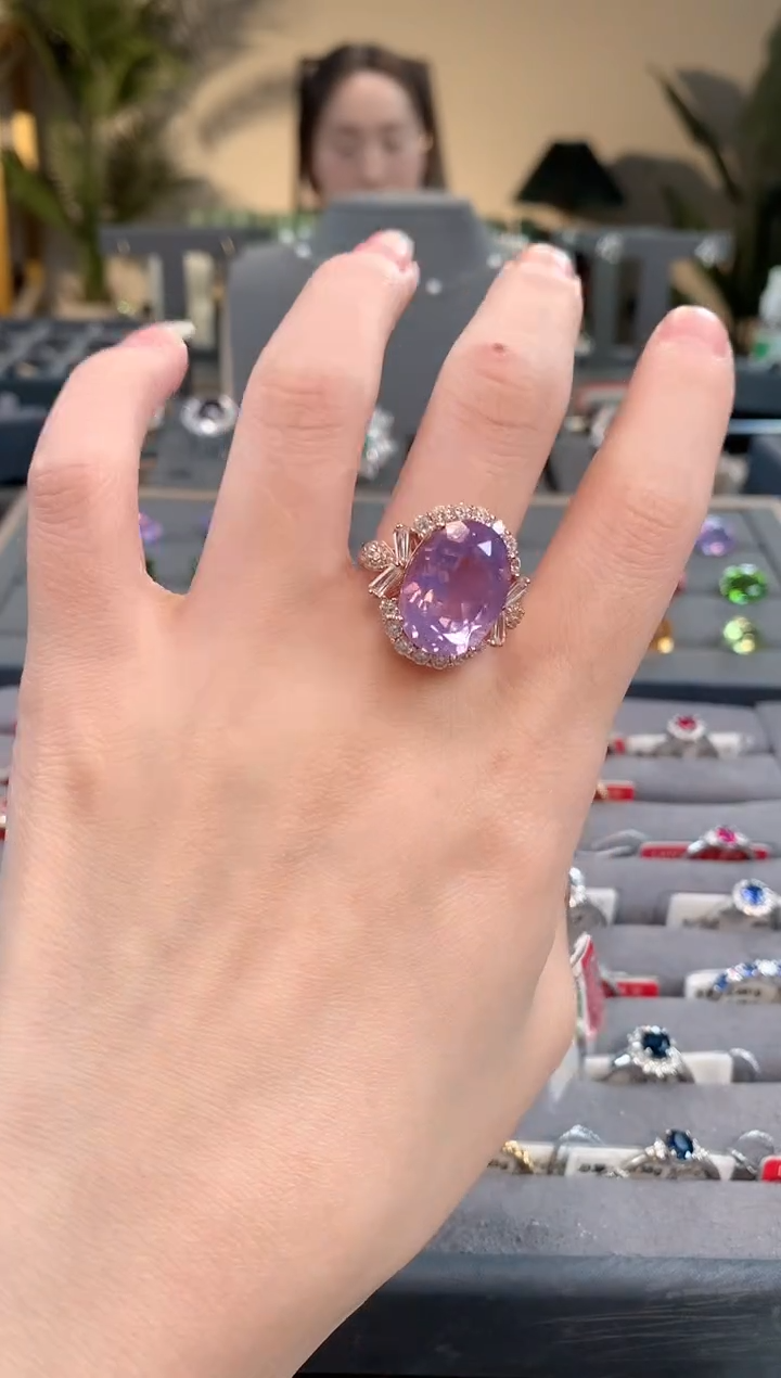 【闪购商品】紫晶戒指银S925镶嵌紫晶