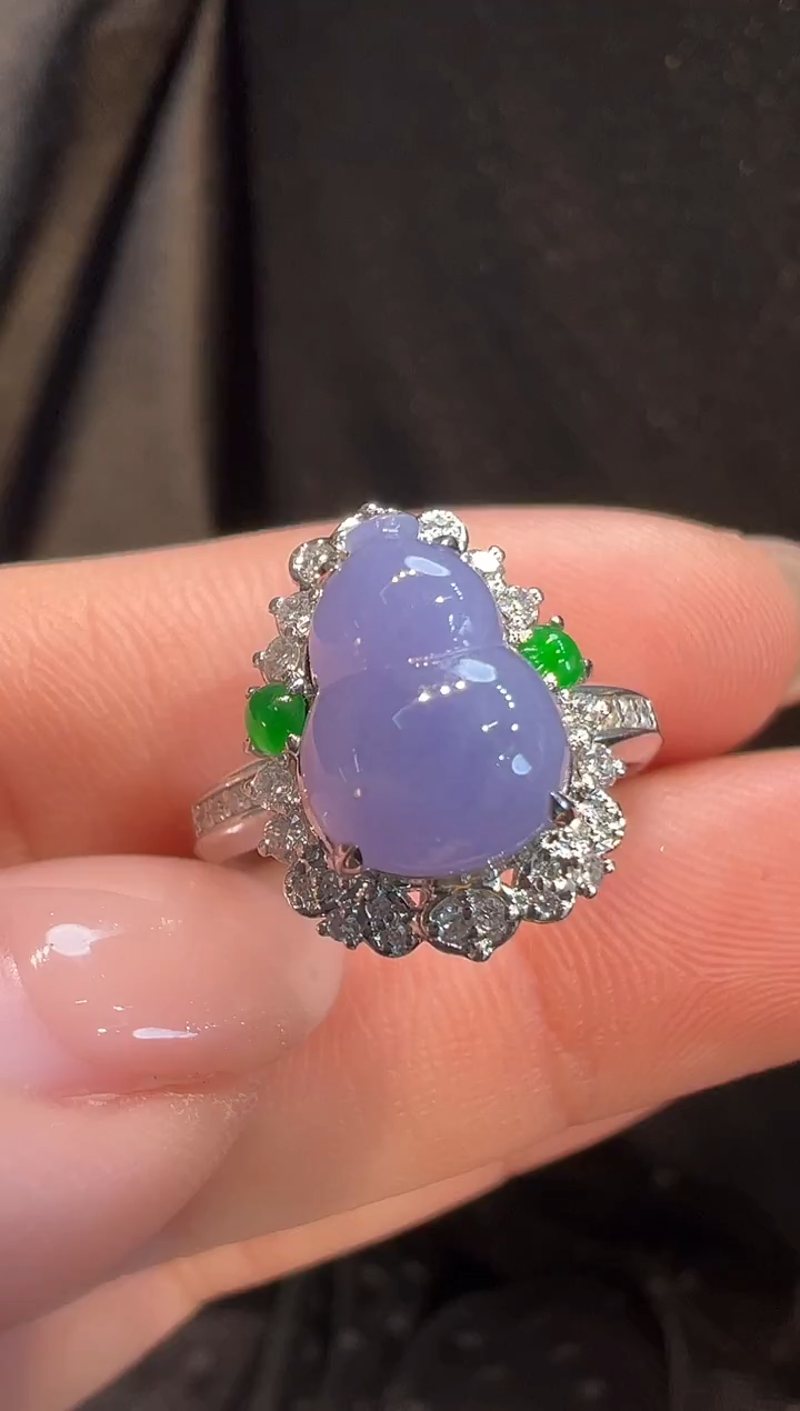 18K金镶嵌戒指翡翠AL6