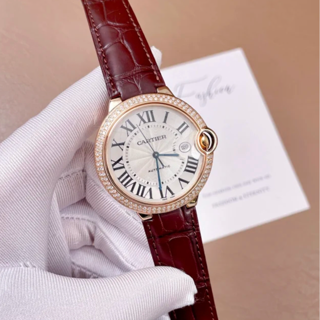 95新 Cartier/卡地亚 礼尚往来卡地亚后镶钻男表2999 96637PX