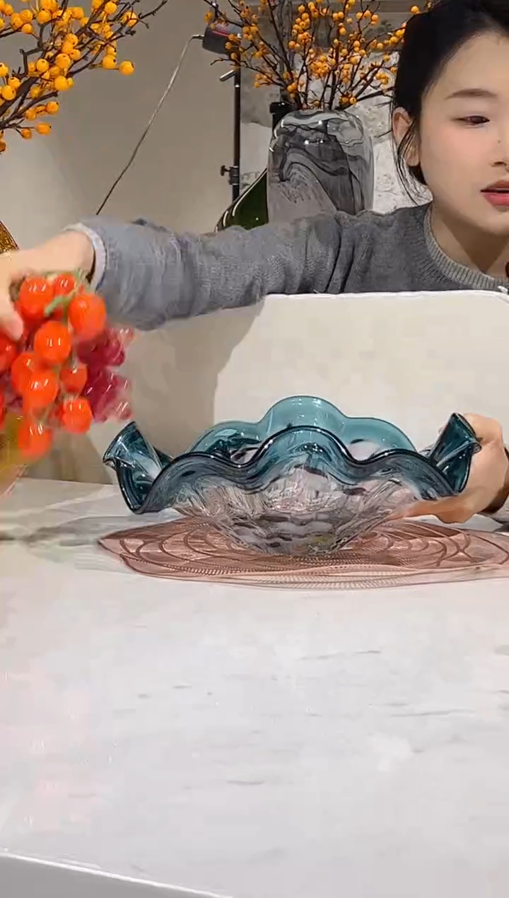 【闪购商品】琉璃荷叶果盘