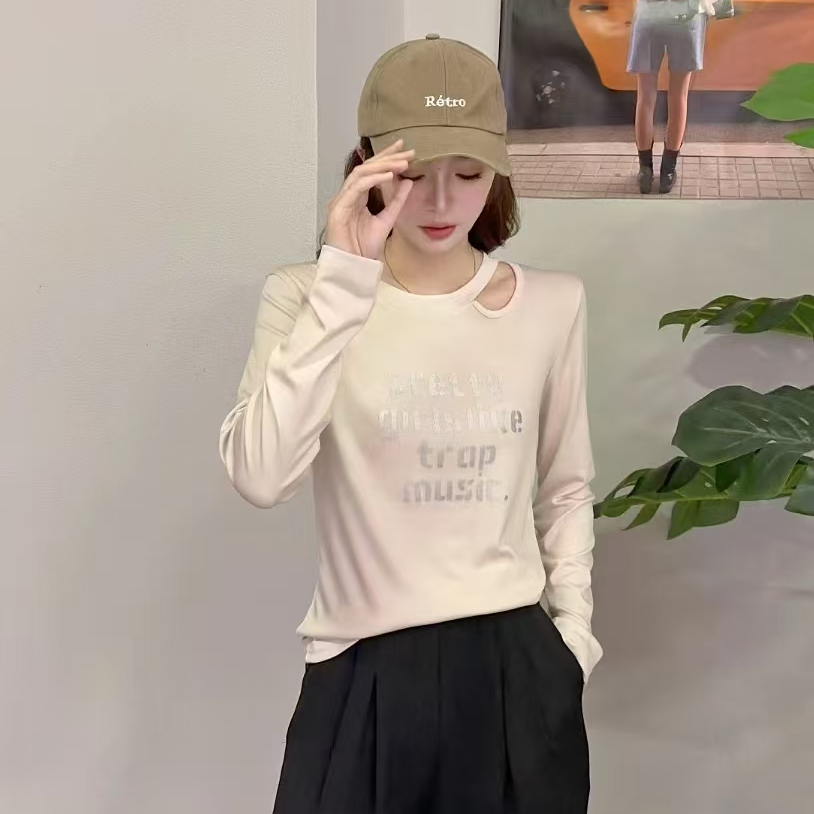 春季新款爆款洋气蕾丝卫衣高品质设计感钉珠字母印花宽松休闲时尚