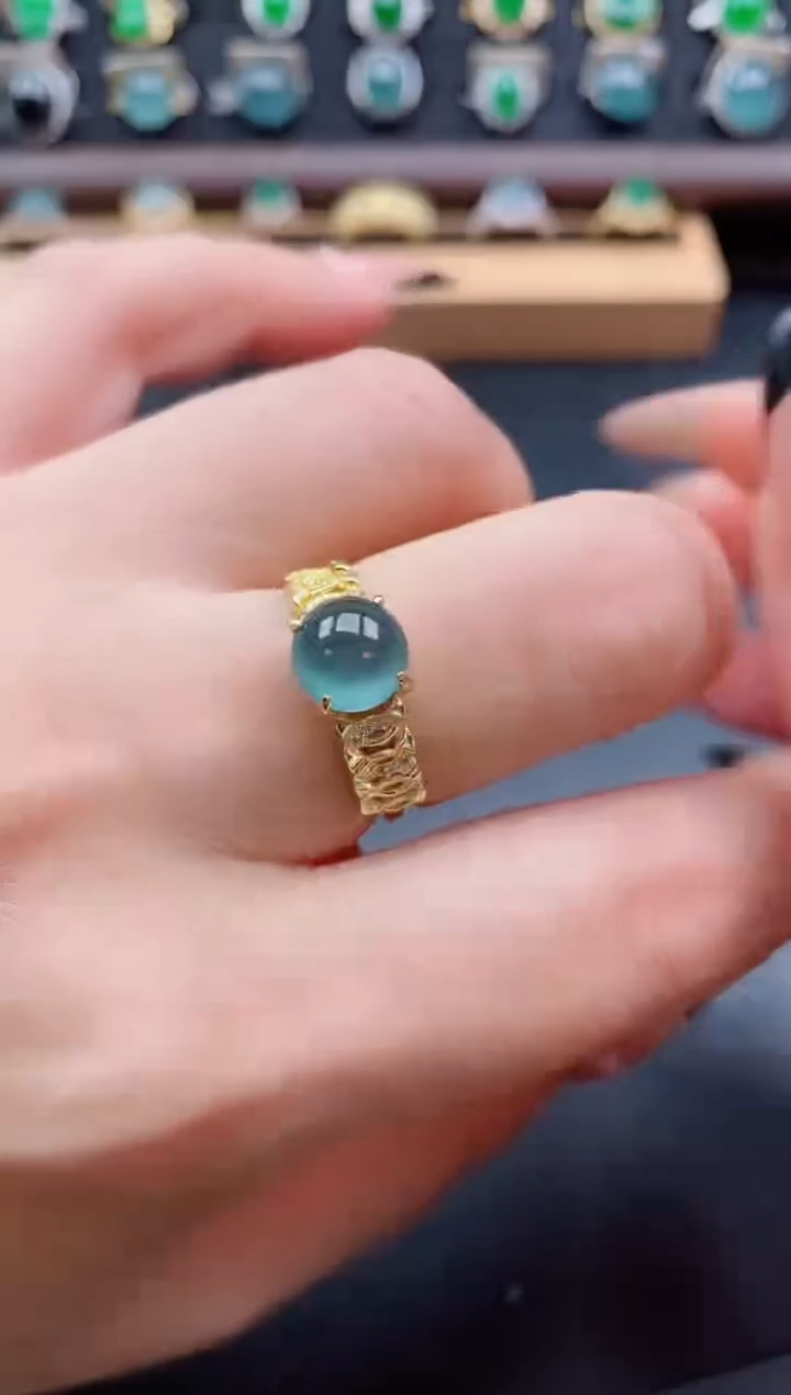 银S925镶嵌戒指翡翠1212