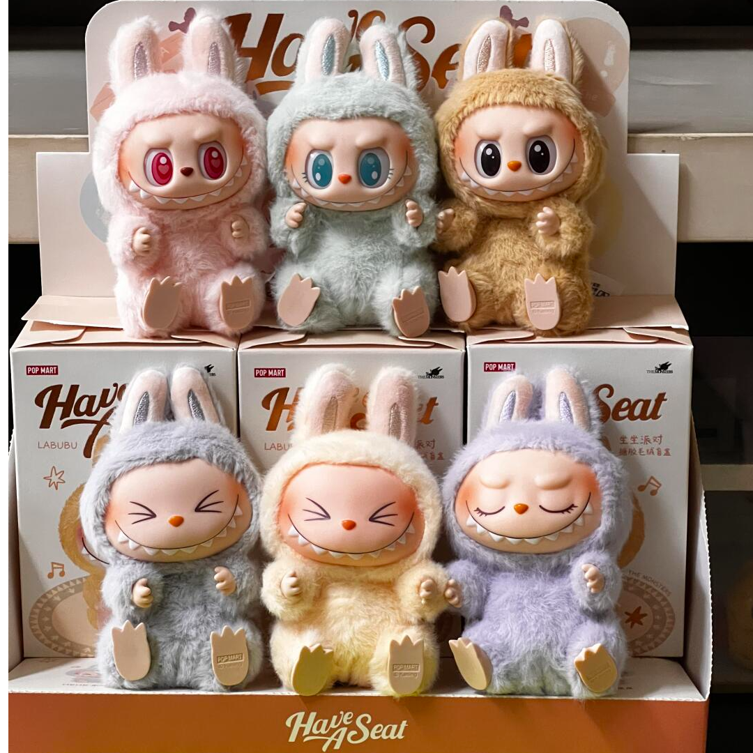 【国版拆盒】高质量拉布布坐坐排队2代搪胶包挂盲盒收藏可爱潮玩