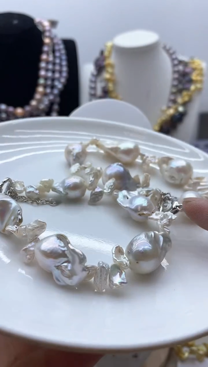 【闪购商品】淡水珍珠颈饰钛钢72