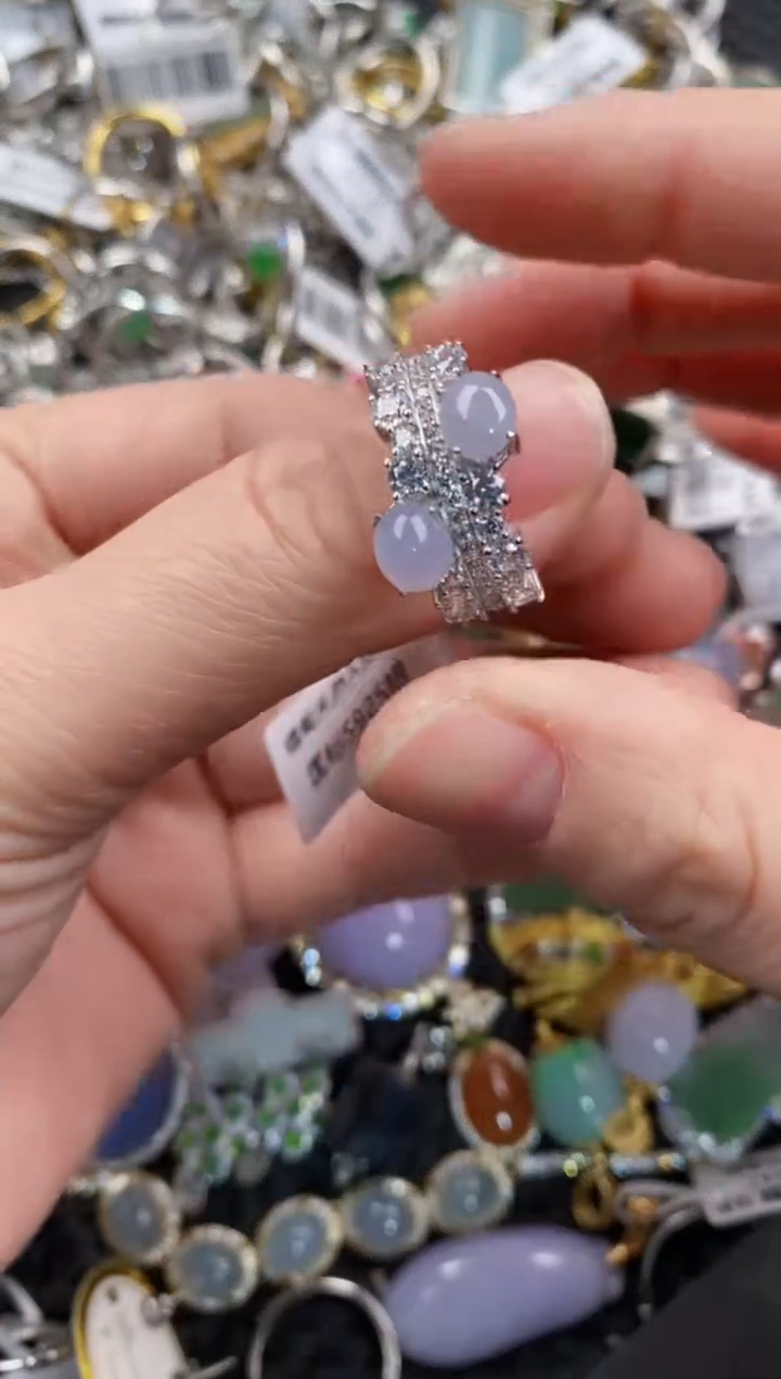 银S925镶嵌戒指翡翠10            7