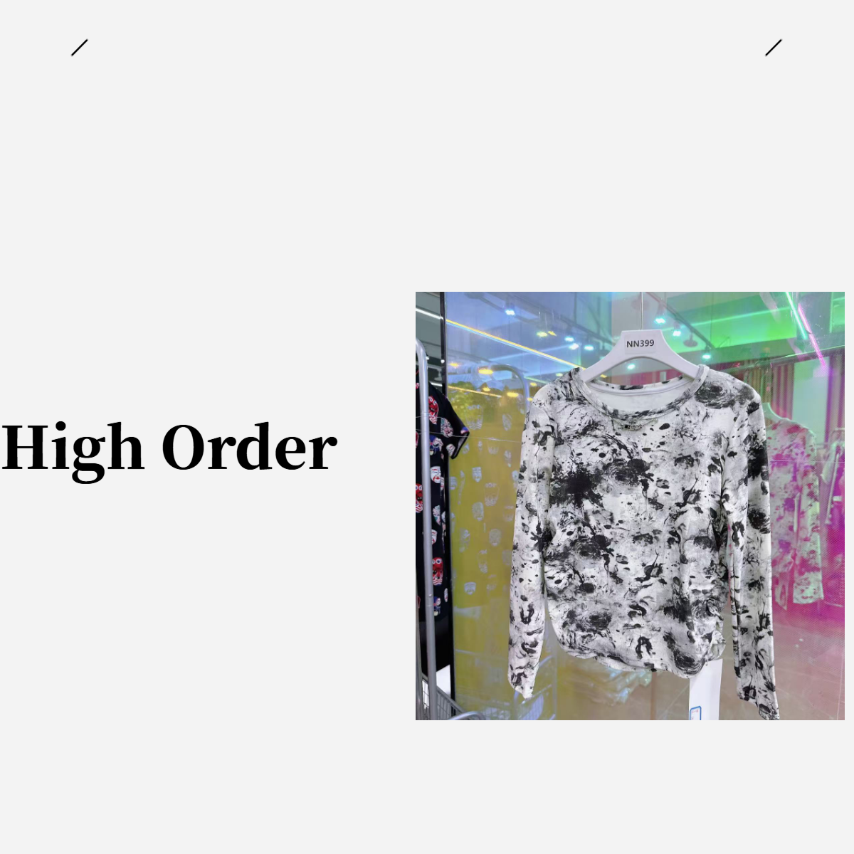 NN399-时尚女装设计感针织衫圆领设计师印花百搭