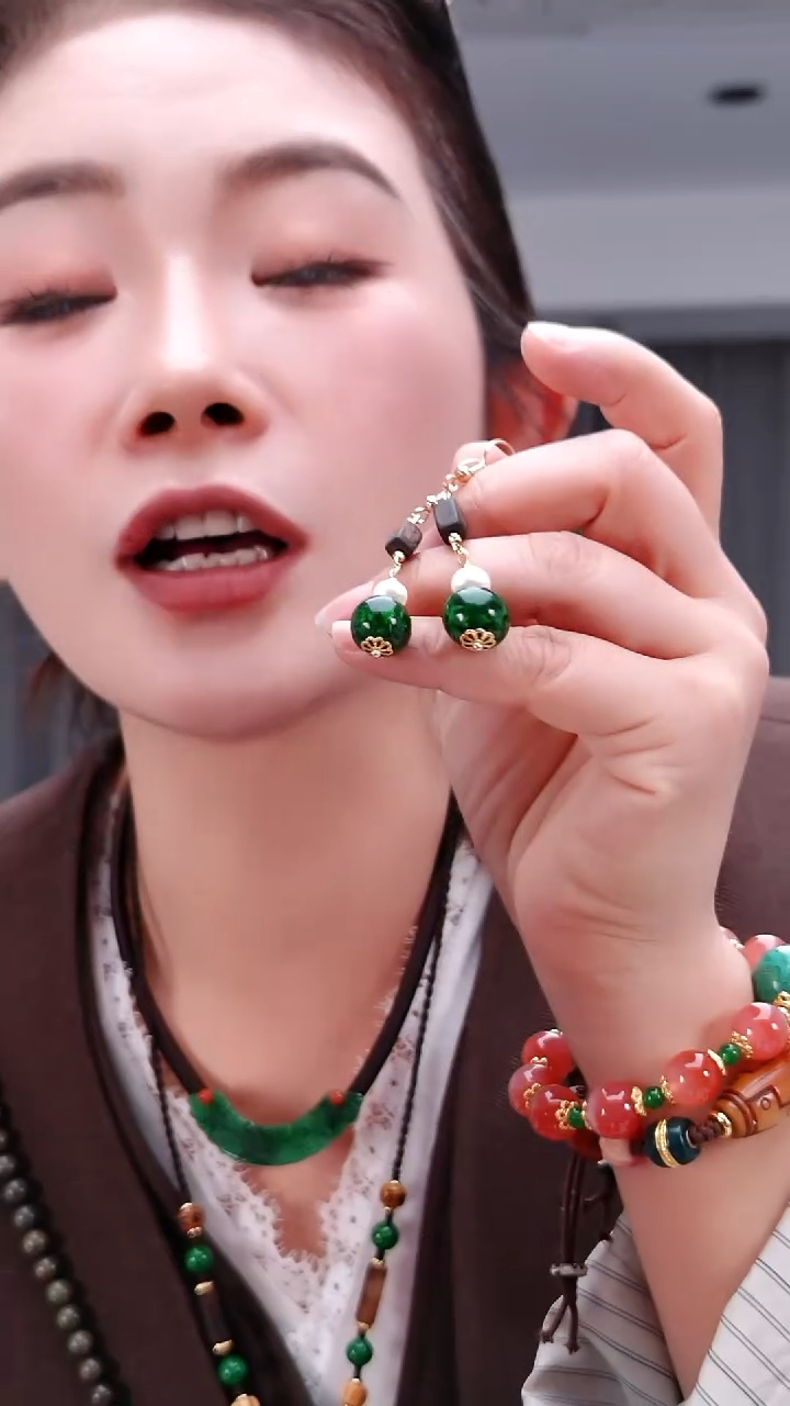 合金颈饰玛瑙/玉髓2832耳钩