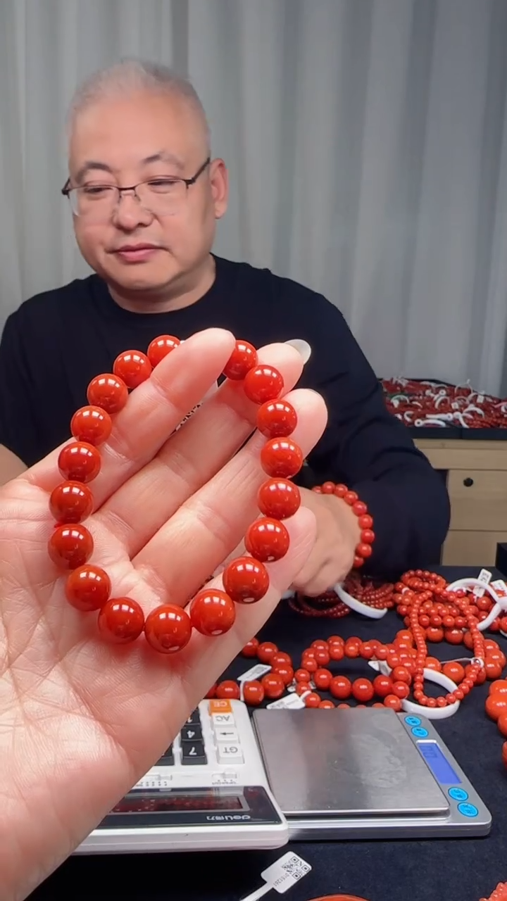 未镶嵌多样性发一件南红玛瑙【高货】锦红10mm保山圆珠单圈 