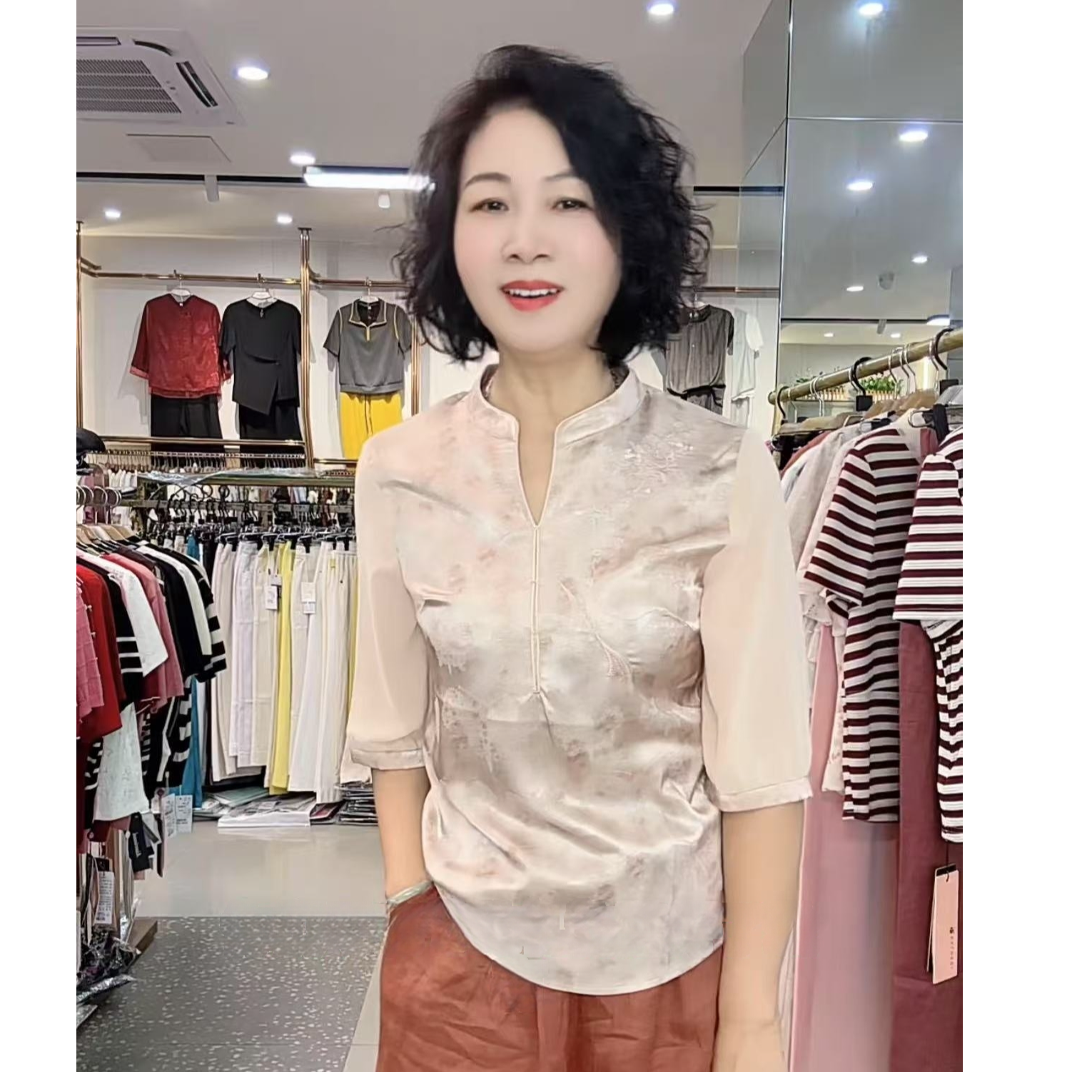祥好服饰 单排扣甜美时尚衬衫 5531