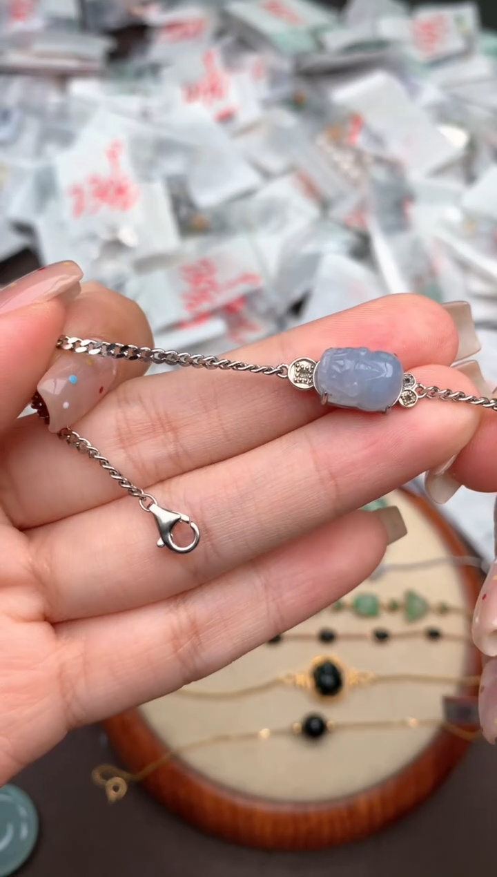 银S925镶嵌挂件翡翠一