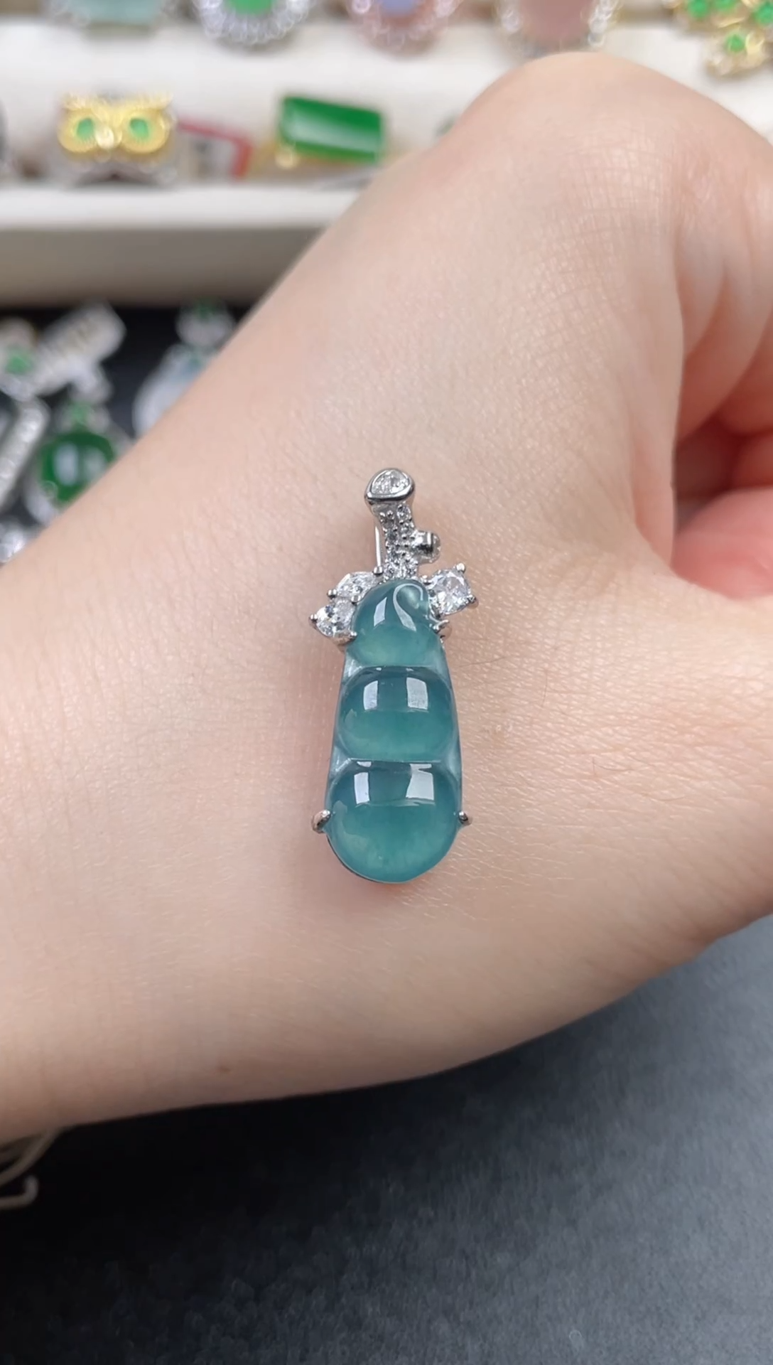 银S925镶嵌戒指翡翠14