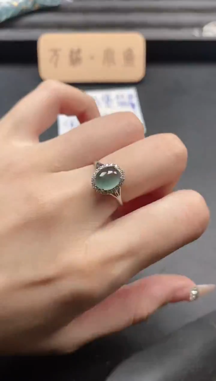 银S925镶嵌戒指翡翠51151