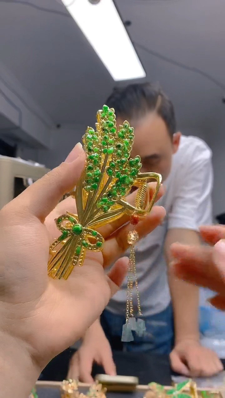 【闪购商品】翡翠耳饰合金0475翡翠发簪