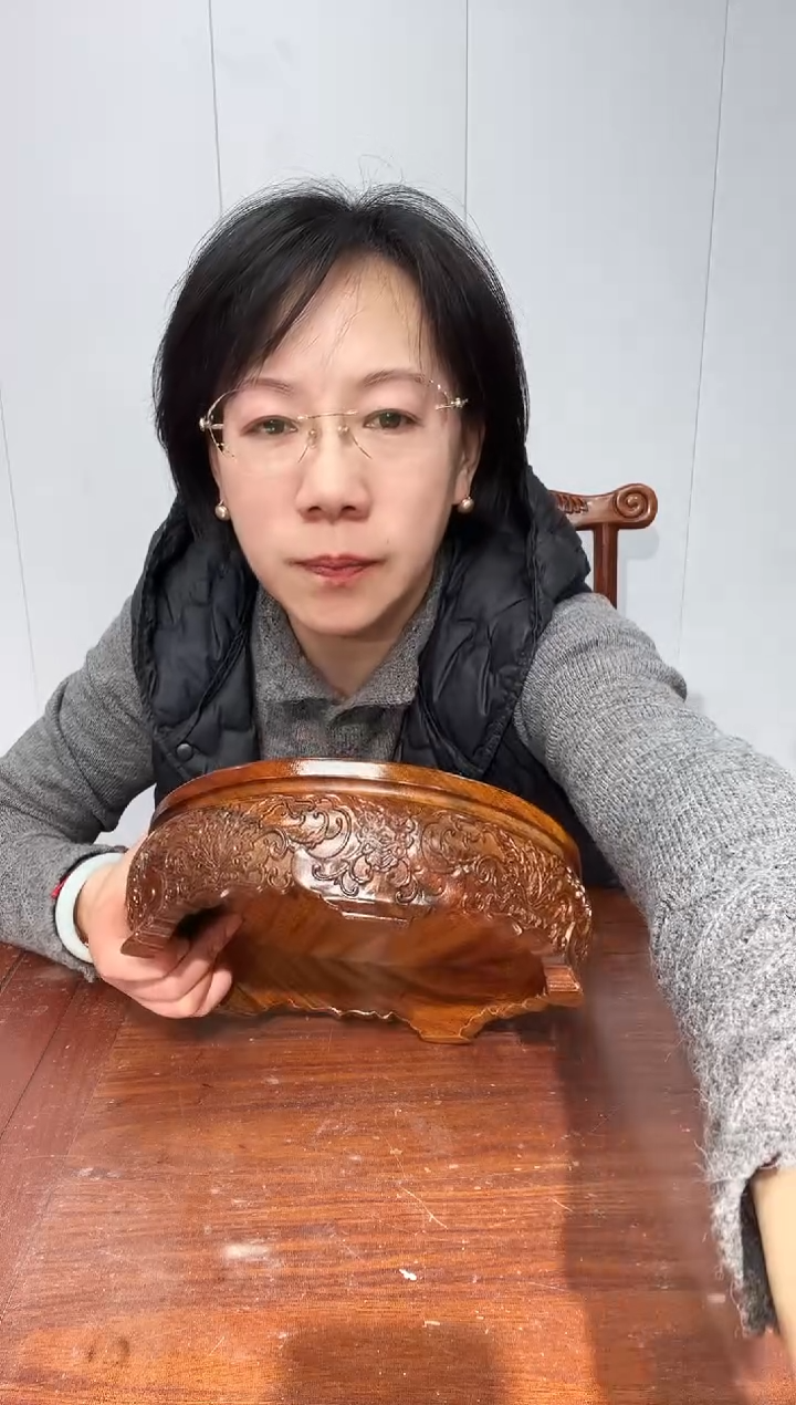 木老花圆形23*26*8精工款雕刻  