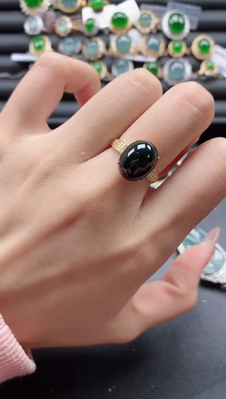 【闪购商品】翡翠戒指银S925镶嵌51151