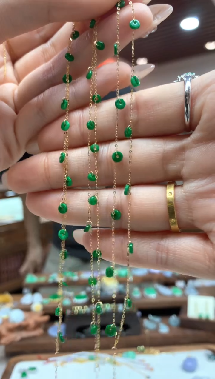 【闪购商品】翡翠手链18K金镶嵌手链多样性发货1件