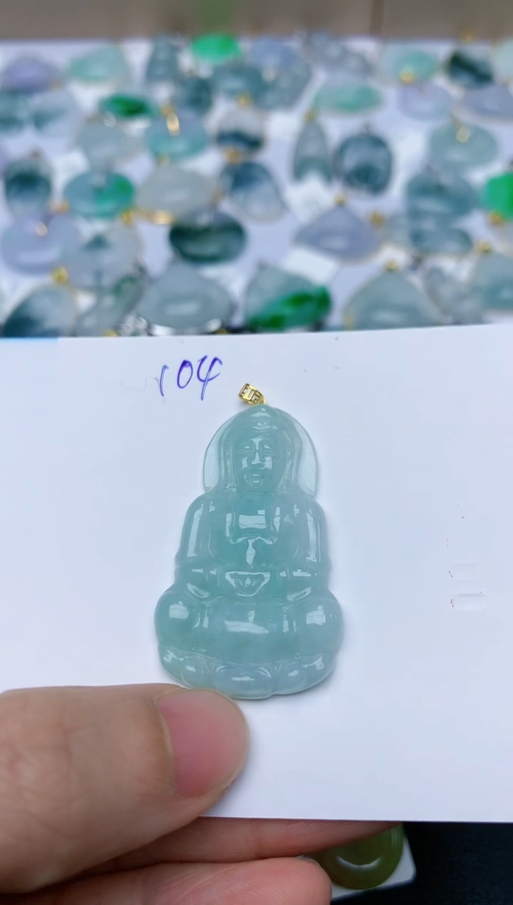 【闪购商品】翡翠颈饰18K金镶嵌天然翡翠A货    104