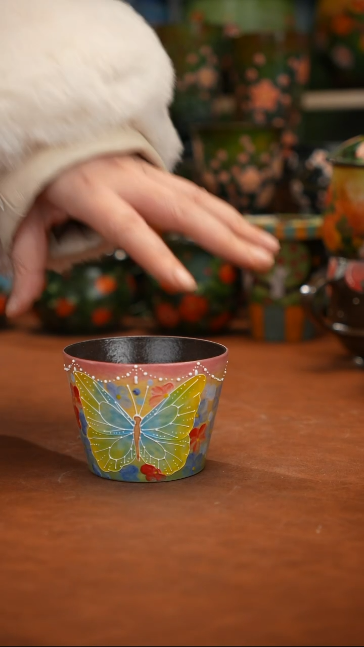 紫砂油画釉下彩手绘