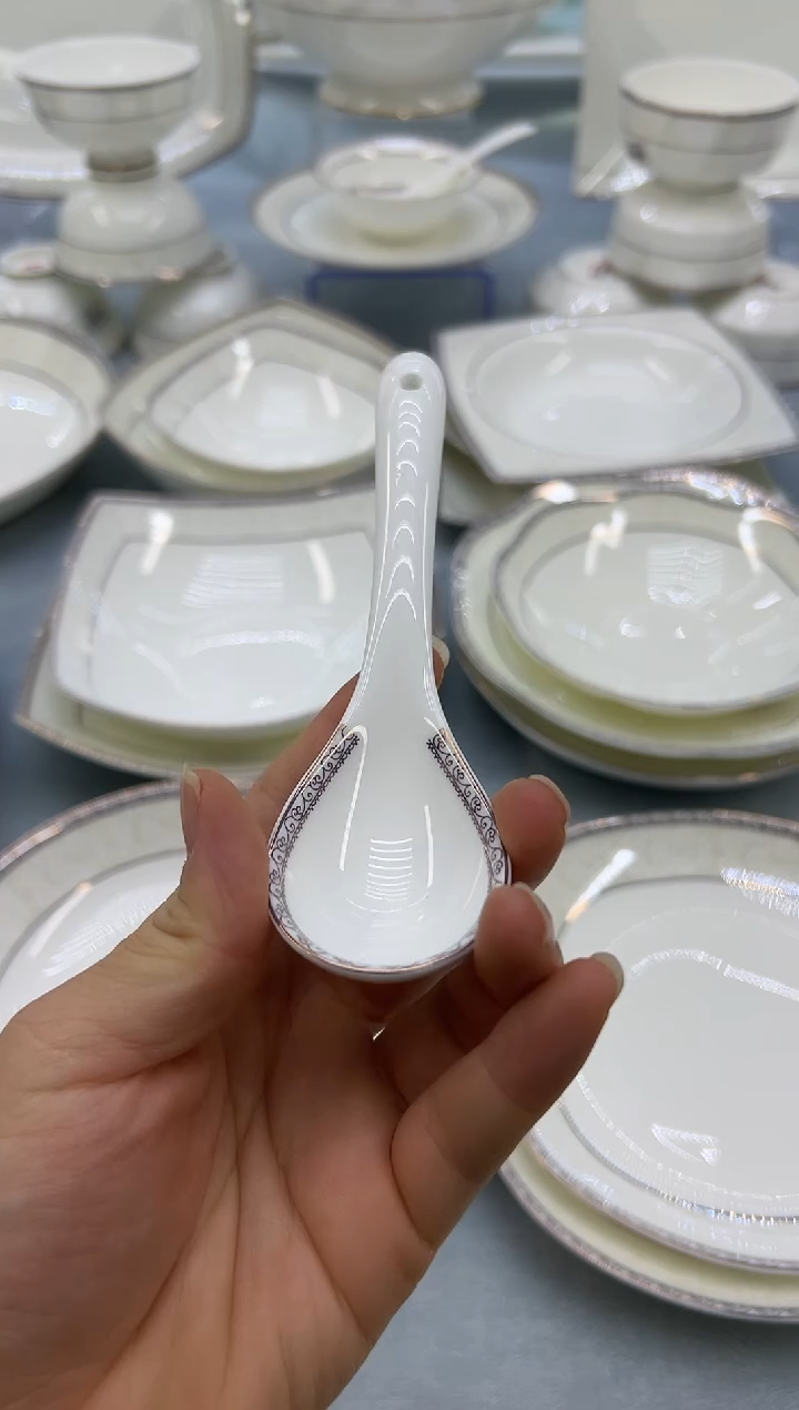 骨瓷玲珑小勺10个 
