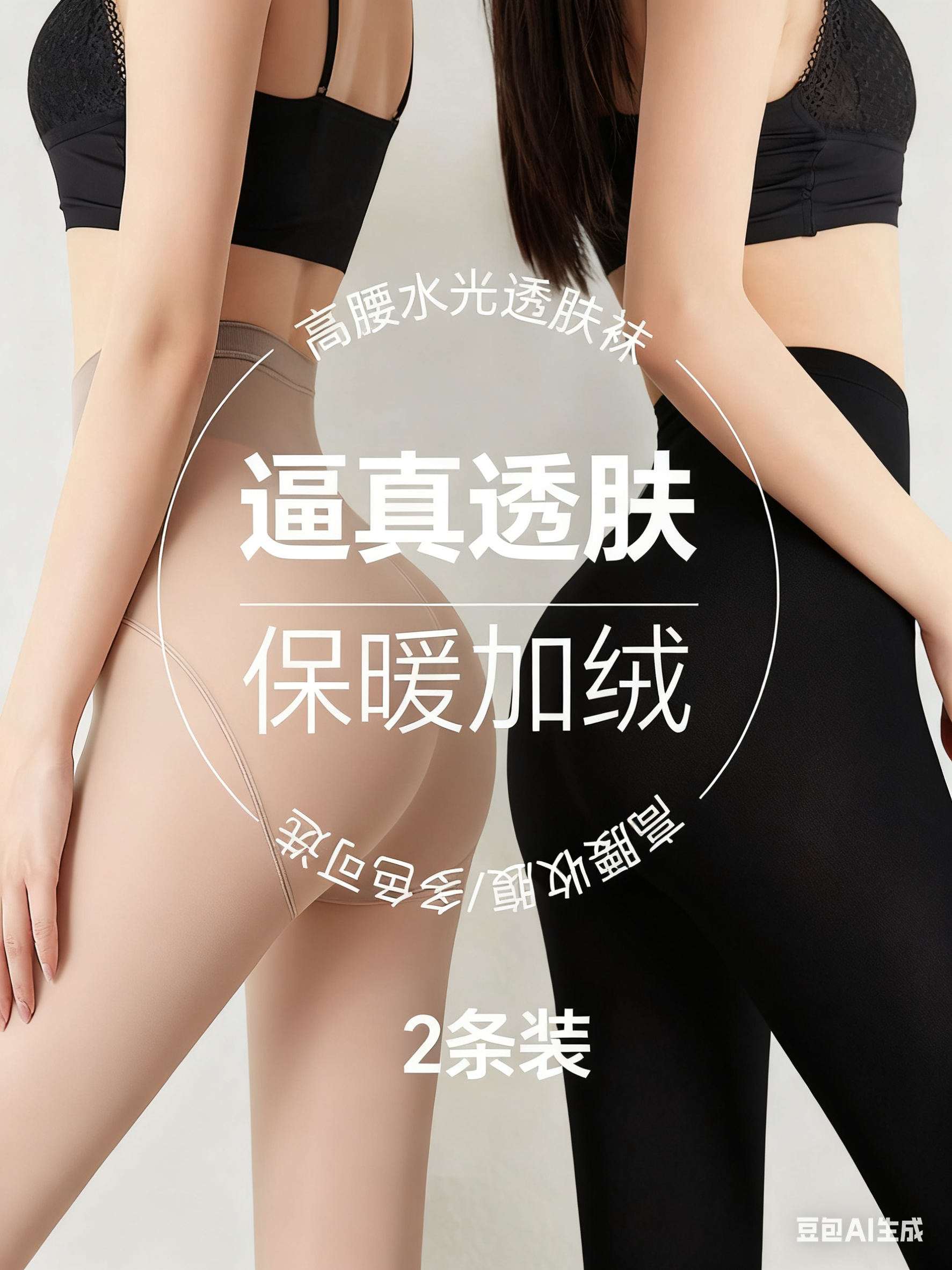 【拍一发二】黑透肤光腿神器女秋冬裸感假透肉打底裤加厚加绒连裤袜