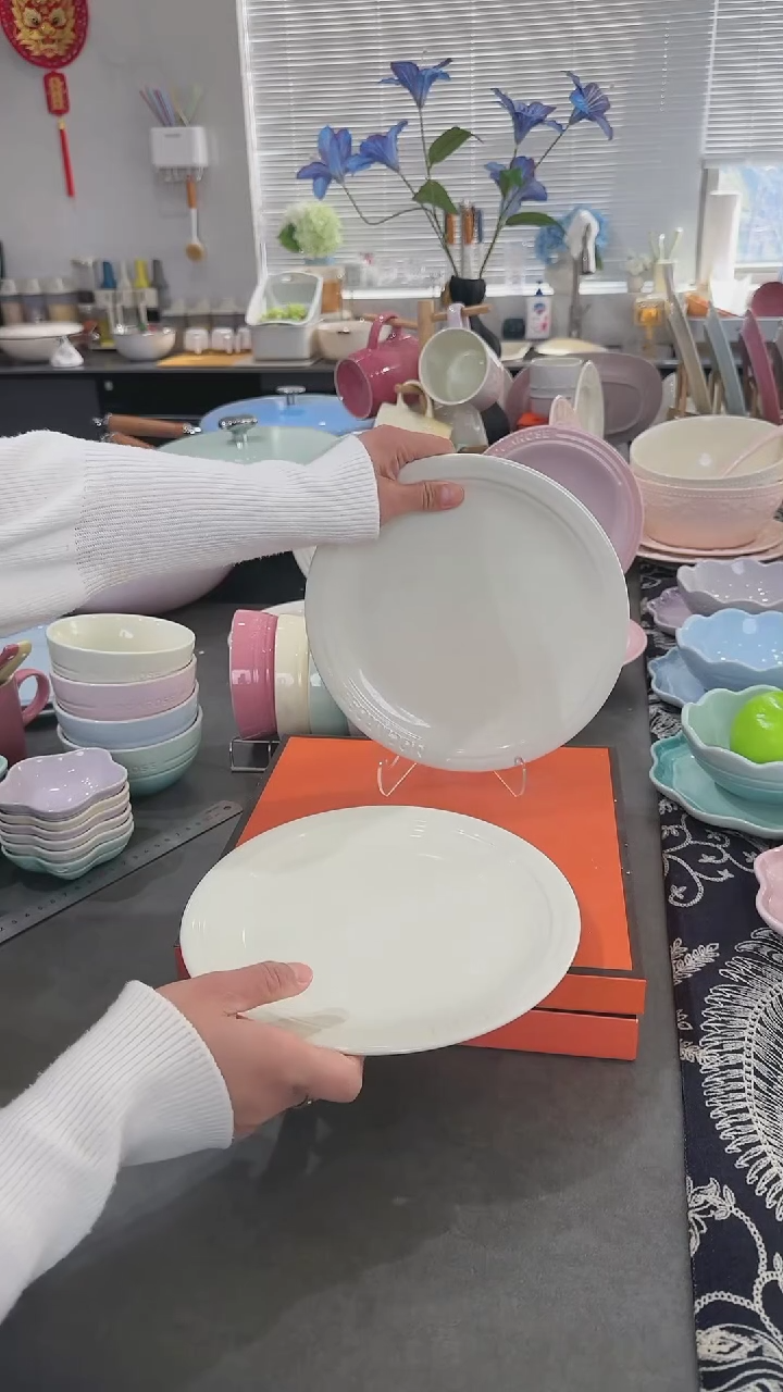 【闪购商品】瓷2个装炻彩浅盘23cm-松露白