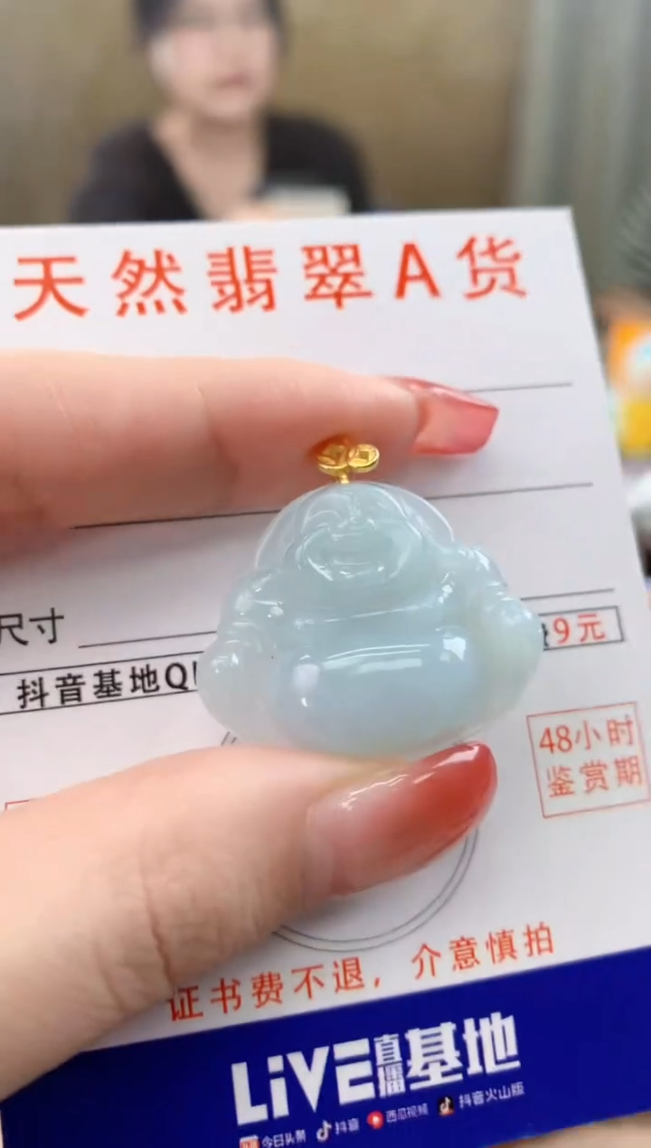 颈饰未镶嵌翡翠 天然A货翡翠挂件