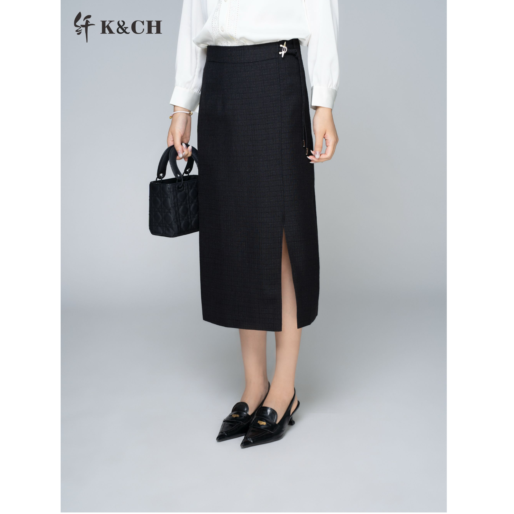 K&CH/纤拉链高腰包臀裙中腰性感风中长款半身裙鱼尾裙8442B200E1