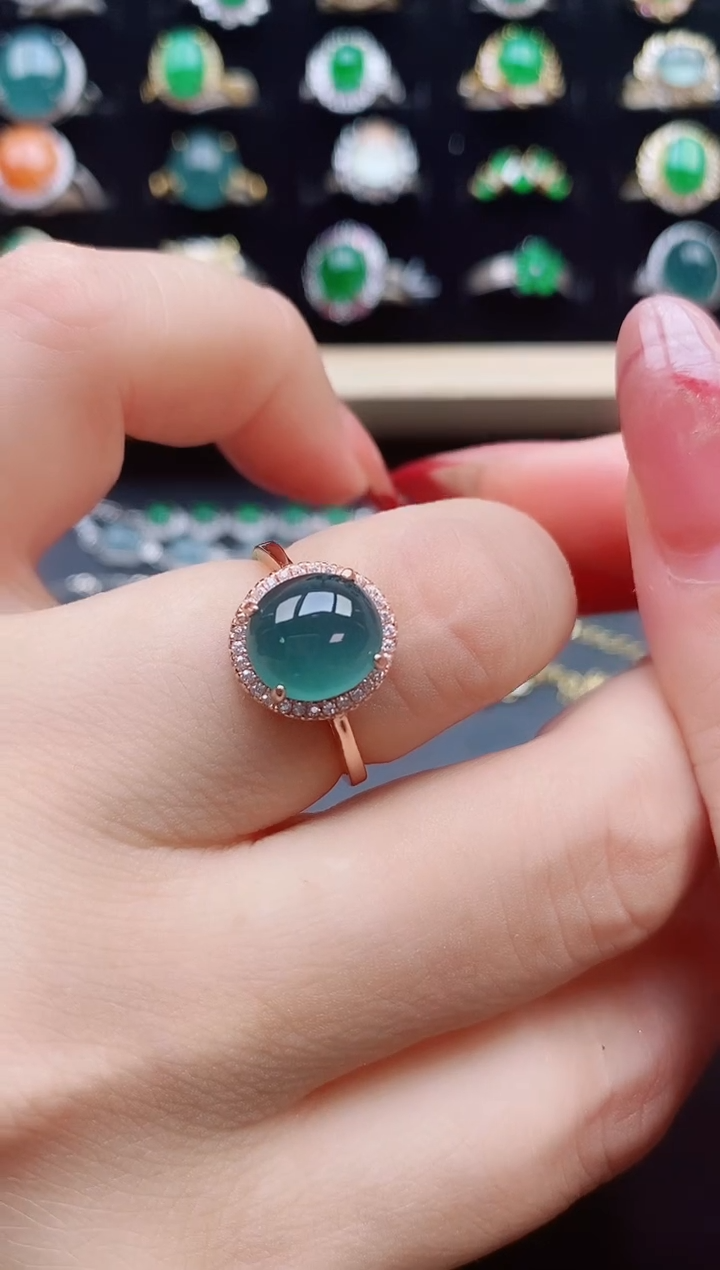 【闪购商品】翡翠戒指银S925镶嵌21321