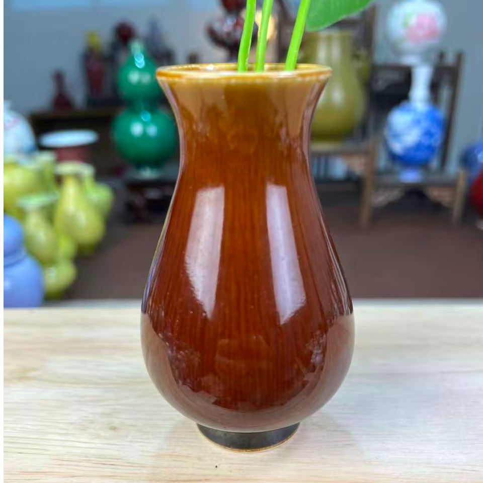 景德镇琥珀拉丝釉手工福桶