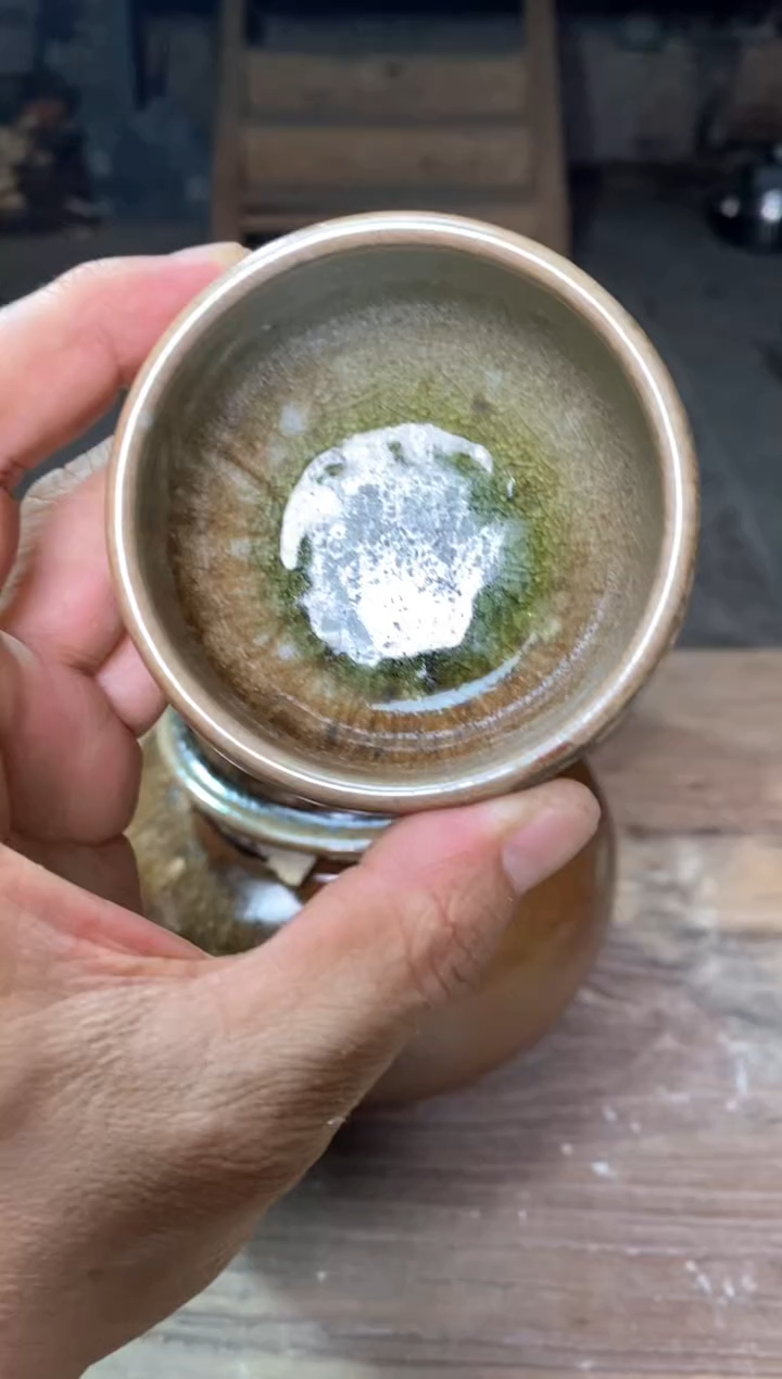 禅寂小**8浪鬼柴烧-微瑕主人杯