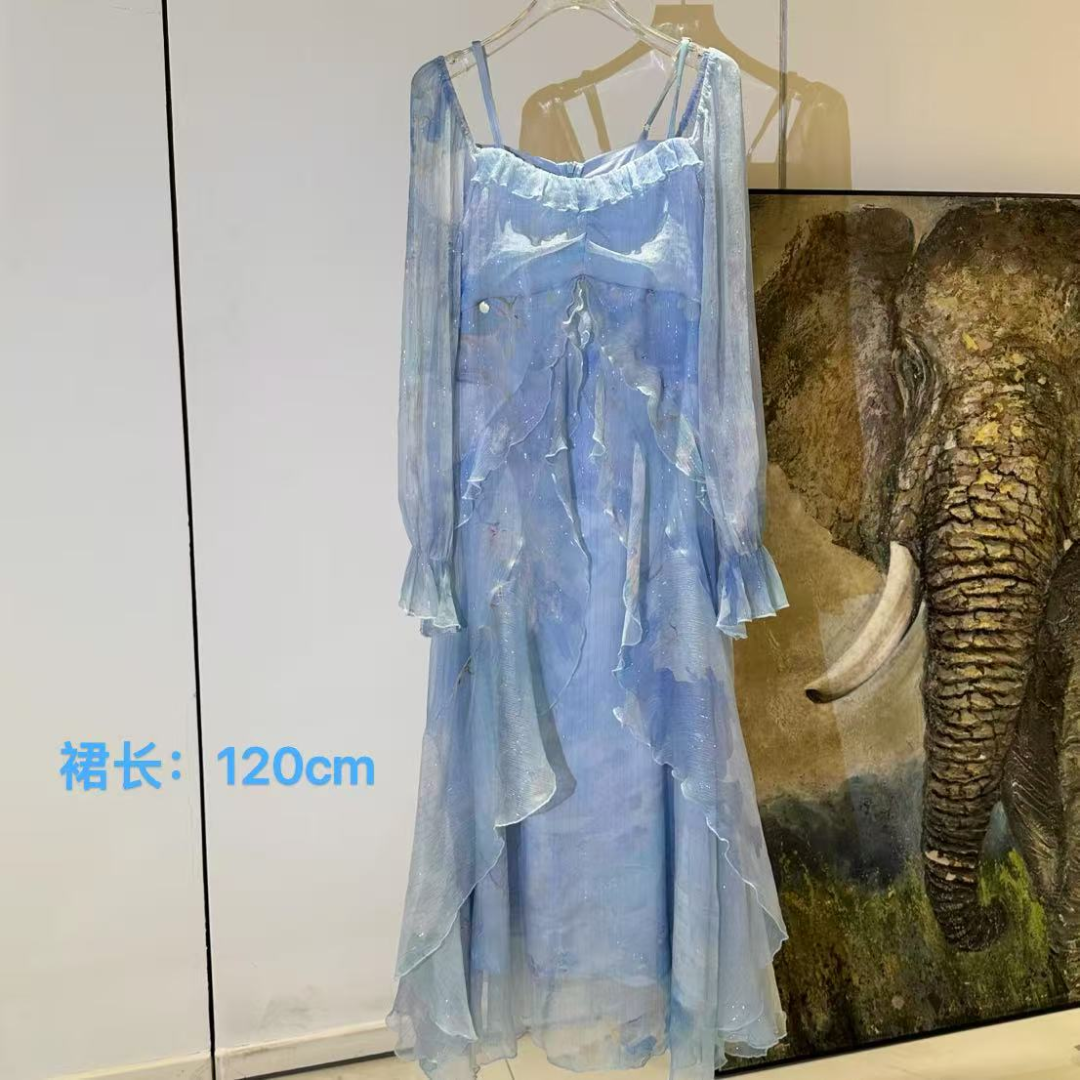 【Qian倩轻奢-九色鹿】重磅100桑蚕丝连衣裙25-002