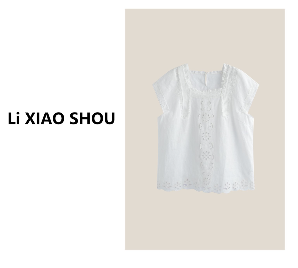 【李小瘦大码女装】春夏新款休闲亚麻复古简约宽松小衫732D-XS